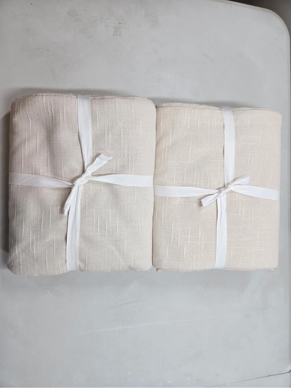 QUINCE Set Of 2 48x96 Cotton Slub Blackout Curtains Natural 0727